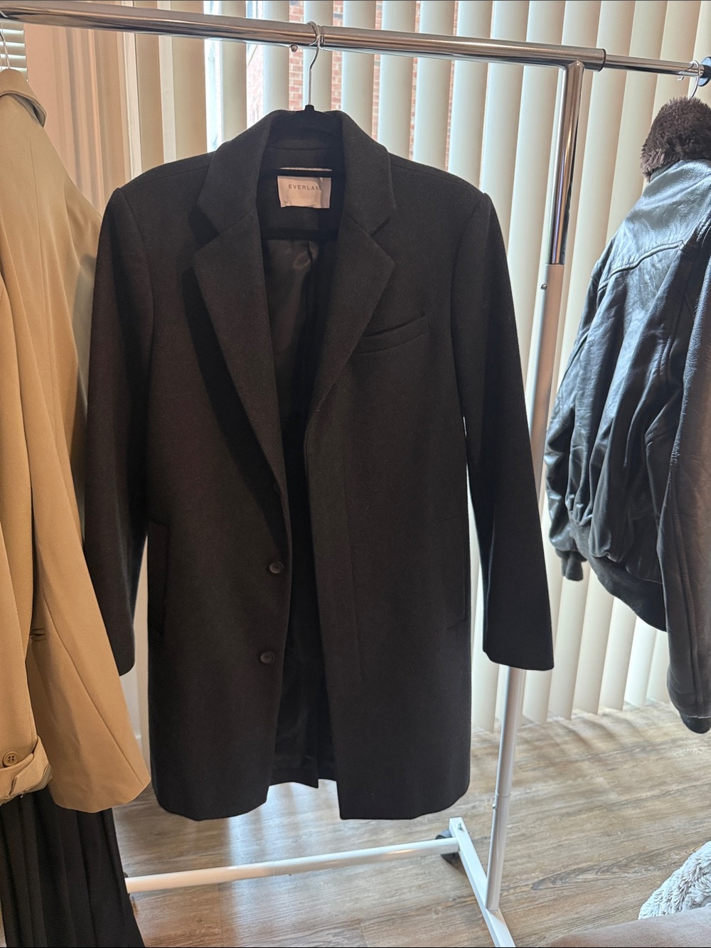 Everlane Grey Wool Overcoat